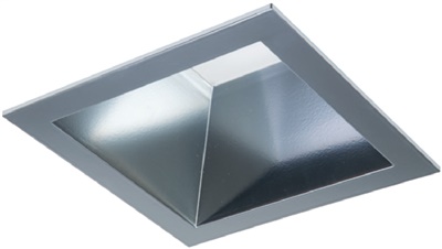 Halo Recessed 41SMDC 4" Square Reflector, Non-Conductive Polymer, Use with SM4 Modules Only, Medium Distribution, Specular Clear