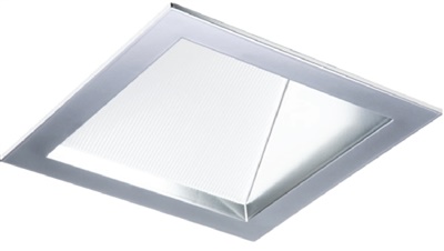 Halo Recessed 41SWWC 4" Square Reflector, Non-Conductive Polymer, Use with SM4 Modules Only, Linear Spread Lens Wall Wash, Specular Clear