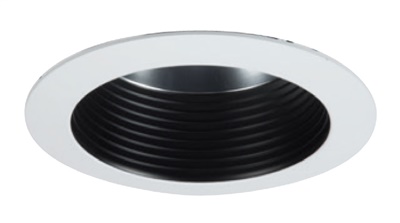 Halo Recessed Commercial 41WDBB 4" Baffle Reflector, Wide 75 Degree Beam Angle, 1.24 SC, Black Baffle (White Flange)