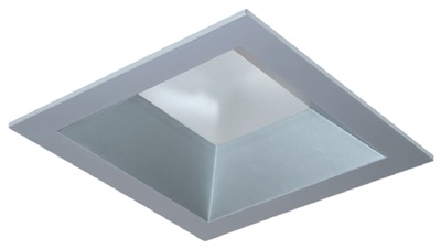 Halo Recessed 44SNDH 4" Square Shallow Reflector, Non-Conductive Polymer, Use with SM4 Modules Only, Narrow Distribution, Semi-Specular Clear