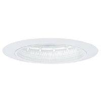 Halo Recessed 5010W 5" Line Voltage Step Metal Baffle Trim for H5 Housings, White Trim, White Baffle