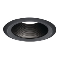 Halo Recessed 6102BB 6" Line Voltage Tapered Metal Baffle, Black Baffle, White Trim