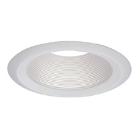 Halo Recessed 6102WB 6" Line Voltage Tapered Metal Baffle, White Baffle, White Trim