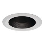 Halo Recessed 6126BB 6" Shallow Full Cone Baffle, Black Baffle, White Trim