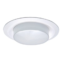 Halo Recessed 6160WH 6" Line Voltage Drop Opal Plastic Lens Shower Trim, Self-flange, White Trim