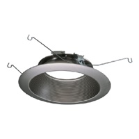 Halo Recessed 693SNB 6" LED Micro-Step Baffle, Satin Nickel Baffle, Satin Nickel Flange