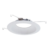 Halo Recessed 696WB 6" LED Shallow Baffle Trim, White Baffle, White Flange