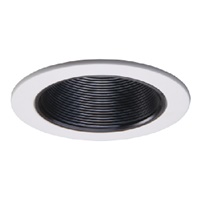 Halo Recessed 993P 4" Line Voltage Coilex Baffle Trim for H99 Housings, White Trim with Black Baffle