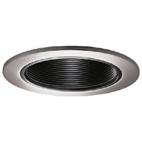 Halo Recessed 993SN 4" Line Voltage Coilex Baffle Trim for H99 Housings, Satin Nickel Trim with Black Baffle