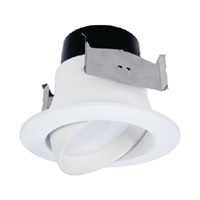 Halo Recessed LA4069351EWH 4" LED Adjustable Downlight, 600 Lumens, 90 CRI, 3500K, 120V, Phase Cut 10% Dimming, Matte White Baffle