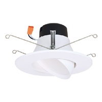 Halo Recessed LA56069301EWH 5" or 6" LED Adjustable Downlight, 600 Lumens, 90 CRI, 3000K, 120V, Phase Cut 10% Dimming, Matte White Baffle