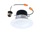 Halo Recessed LT4069FS1EWHR 4" LED Retrofit Module with Baffle, 600 Lumens, 90 CRI, 2700K, 3000K, 3500K, 4000K, 5000K Selectable CCT, 120V 60Hz, LE & TE Phase Cut 10% Dimming, Matte White