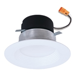 Halo Recessed LT4069FS231EWHR 4" All-Purpose LED Retrofit Module, Baffle Trim, 600 Lumens, 90 CRI, 2700K, 3000K, 3500K Selectable CCT, 120V, Phase Cut 10% Dimming, Matte White Flange