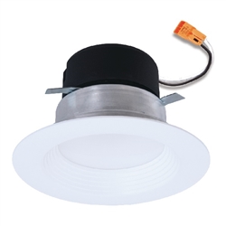 Halo Recessed LT4069FS231EWHR 4" All-Purpose LED Retrofit Module, Baffle Trim, 600 Lumens, 90 CRI, 2700K, 3000K, 3500K Selectable CCT, 120V, Phase Cut 10% Dimming, Matte White Flange