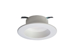 Halo Recessed RL4LS9FSD2W1EWHDM 4" LED Direct Mount Canless Downlight, 600/900 Selectable Lumens, 90 CRI, Selectable CCT with D2W Option, 120V 60Hz, LE & TE Phase Cut 5% Dimming, Matte White Flange