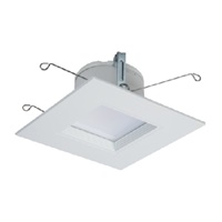 Halo Recessed RSQ5089301EMWWB 5" Square All-Purpose LED Retrofit Module, 800 Lumens, 90 CRI, 3000K, 120V, Matte White Flange and Baffle