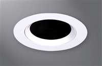 Halo Recessed TL3PINMWWBRL 2" Aperture Pinhole With Oculus, Open Rimless Trim, Matte White Flange, White Oculus