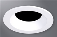 Halo Recessed TL3RHWF 3.25" Aperture Conical Reflector, Open Self-Flanged Trim, Semi-Specular Clear Reflector and Matte White Flange