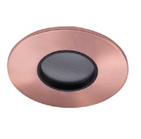 Halo Recessed TL43R2GBCuBB 2" Round Lens Pinhole Trim, Diffuse Clear Shielding, Brushed Copper, Black Lens Frame