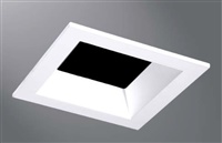 Halo Recessed TLS3RMB 3.25" Aperture Square Reflector, Open, Self-Flanged Trim, Matte Black Reflector and Flange