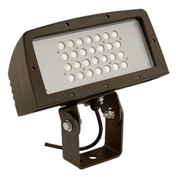 Hubbell Outdoor Lighting FLL-28L 100W Large Architechtural LED Floodlight, Yoke Mount, Wide Beam, 120-277V, 8054 Lumens, 5000K, Bronze Finish