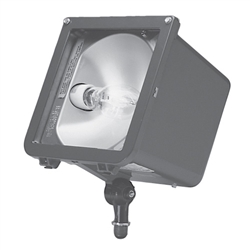 Hubbell Outdoor Lighting MIC-0100H-358 100W Microliter Floodlight, High Power Factor, Pulse Start Metal Halide, 5 (86Â°) x 4 (62Â°) Photometry, 120/208/240/277V,  Bronze Finish