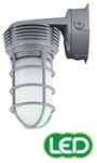 Hubbell Outdoor Lighting VWGL-1 11W Vaporite LED, Globe Refractor, Wall Mount, 120-277V, 4100K, 757 Lumens, Frosted Glass Lens, Wet Location, Gray Finish