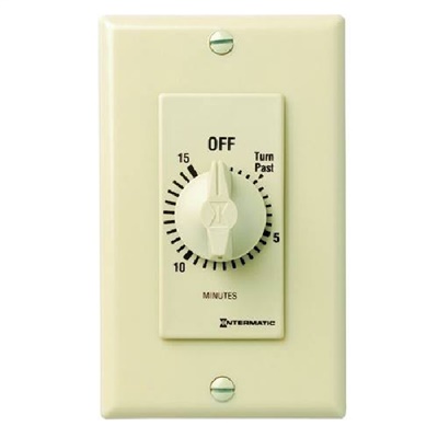 Intermatic FD15MC Spring Wound Countdown Timer, 15 Minutes Countdown Time, Ivory