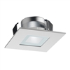 Juno Recessed Lighting 12SQ-W-WH (12SQ WWH) 4" Line Voltage, LED and Fluorescent Square Downlight Lensed Shower Trim, White Trim