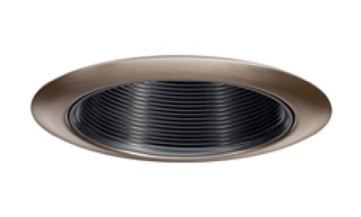 Juno Recessed Lighting 14B-ABZ (14 BBRZ) 4" Line Voltage Baffle Downlight Trim, Black Baffle, Aged Bronze Trim