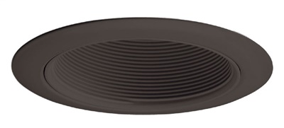 Juno Recessed Lighting 14B-BL (14 BBL) 4" Line Voltage Baffle Downlight Trim, Black Baffle, Black Trim