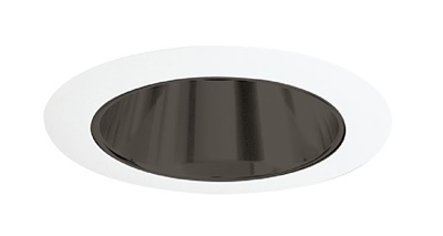 Juno Recessed Lighting 17B-WH (17 BWH) 4" Line Voltage Reflector Downlight Trim, Black Reflector, White Trim