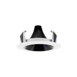 Juno Recessed Lighting 17HYP2-B-WH (17HYP2 BWH) 4" LED Hyperbolic Reflector Trim, Black Alzak Cone, White Trim Ring