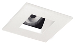 Juno Aculux Recessed Lighting 2008SQW-SF 2" LED Square Adjustable Angle Cut Reflector, White Haze Self Flanged Trim