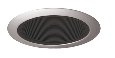 Juno Recessed Lighting 205B-SC (205 BSC) 5" LED, Line Voltage Baffle Trim, Black Baffle, Satin Chrome Trim