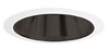 Juno Recessed Lighting 207B-WH (207 BWH) 5" Line Voltage Cone Reflector Trim, Black Reflector, White Trim