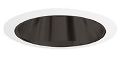 Juno Recessed Lighting 207B-WH (207 BWH) 5" Line Voltage Cone Reflector Trim, Black Reflector, White Trim