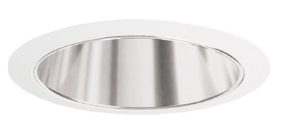 Juno Recessed Lighting 207C-WH (207 CWH) 5" Line Voltage Cone Reflector Trim, Clear Reflector, White Trim