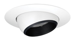 Juno Recessed Lighting 208B-WH (208NB-WH) 5" Line Voltage Adjustable Eyeball with Baffle Trim, Black Baffle, White Trim