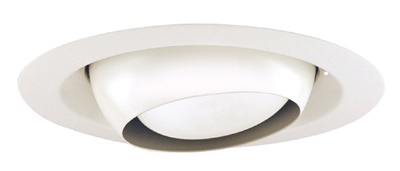 Juno Recessed Lighting 229-WH (229 WH) 6" Line Voltage, Regressed Eyeball Trim for BR/PAR30 Lamp, White Trim