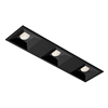 Juno Aculux Recessed Lighting 2301SQ3BHZ-BL-SF 2" 3 Heads LED Regressed Lensed Pinhole Self Flanged Trim, Black Finish