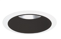 Juno Recessed Lighting 244B-WH (244S BWH) 6" Line Voltage, Shallow Baffle Trim, Black Baffle, White Trim