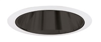 Juno Recessed Lighting 247B-WH (247S BWH) 6" Line Voltage, Shallow Cone Trim, Black Reflector, White Trim