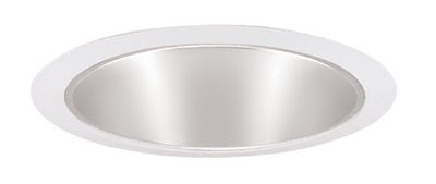 Juno Recessed Lighting 247HZ-WH (247S HZWH) 6" Line Voltage, Shallow Cone Trim, Haze Reflector, White Trim