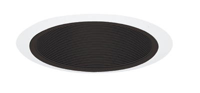 Juno Recessed Lighting 254B-WH (254 BWH) 6" Line Voltage, Deep Baffle Trim, Black Baffle, White Trim