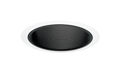 Juno Recessed Lighting 25B-SC (25 BSC) 6" Line Voltage, Straight Baffle Trim, Black Baffle, Satin Chrome Trim