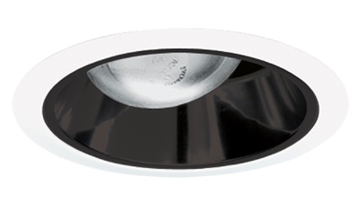 Juno Recessed Lighting 267B-WH (267 BWH) 6" Line Voltage, Adjustable Tapered Cone Trim, Black Reflector, White Trim