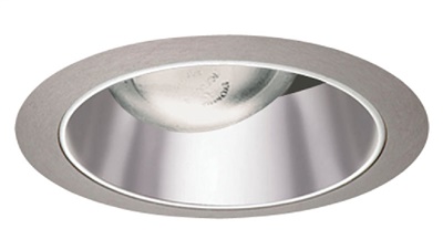 Juno Recessed Lighting 26PT-SC (26 PTSC) 6" LED, Line Voltage, Straight Cone Trim, Pewter Reflector, Satin Chrome Trim