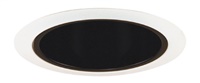Juno Recessed Lighting 276B-WH (276S BWH) 5" Line Voltage Shallow Cone, Black Reflector, White Trim