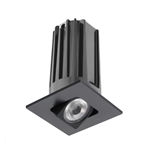 Juno 2" LED Recessed Lighting 2LEDTG2SQA-827F-BL 2" LED Gen 2 Square Adjustable 2700K 80 CRI, Flood Beam, Black Finish